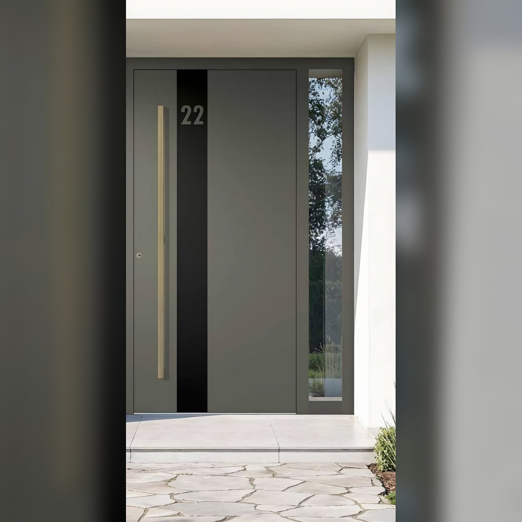 Usa KOBBE din aluminiu cu panou de sticla neagra, colectia Alu XGlass - Exclusive Doors