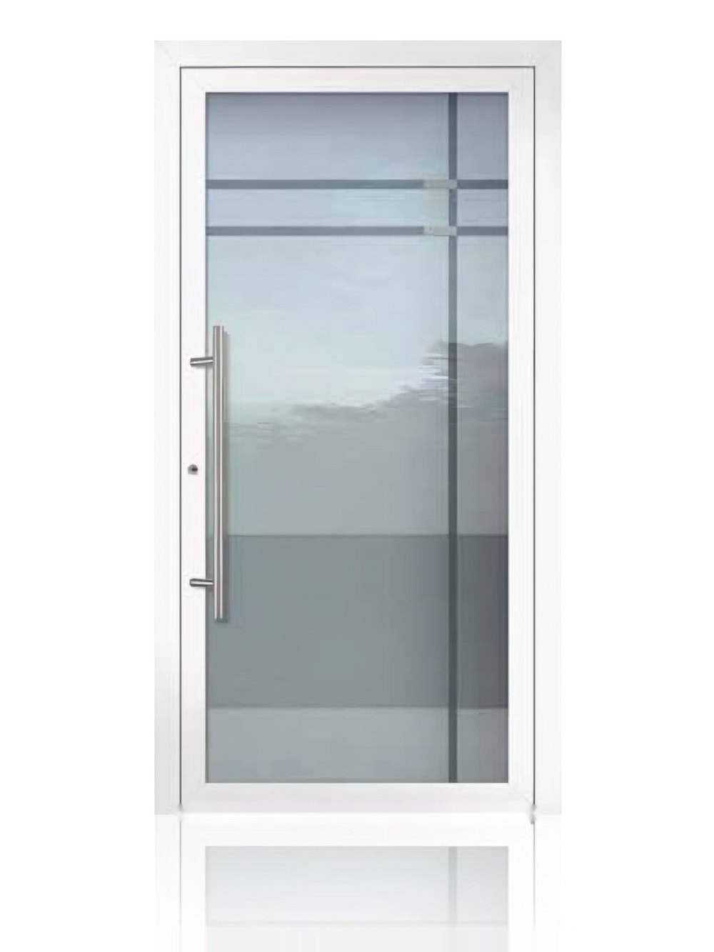 Usa de intrare vitrata din aluminiu Groke KAT 22784 alb — UE09GHK06