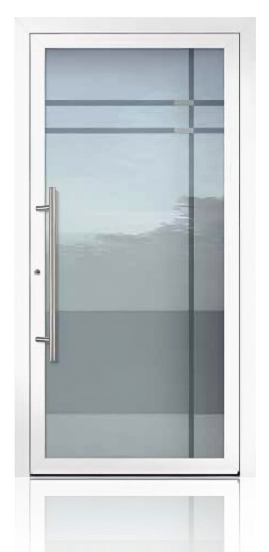 Usa de intrare vitrata din aluminiu Groke KAT 22784 alb — UE09GHK06
