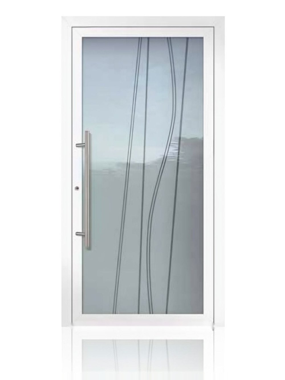 Usa de intrare vitrata din aluminiu Groke KAT 22780 alb — UE09GHK08