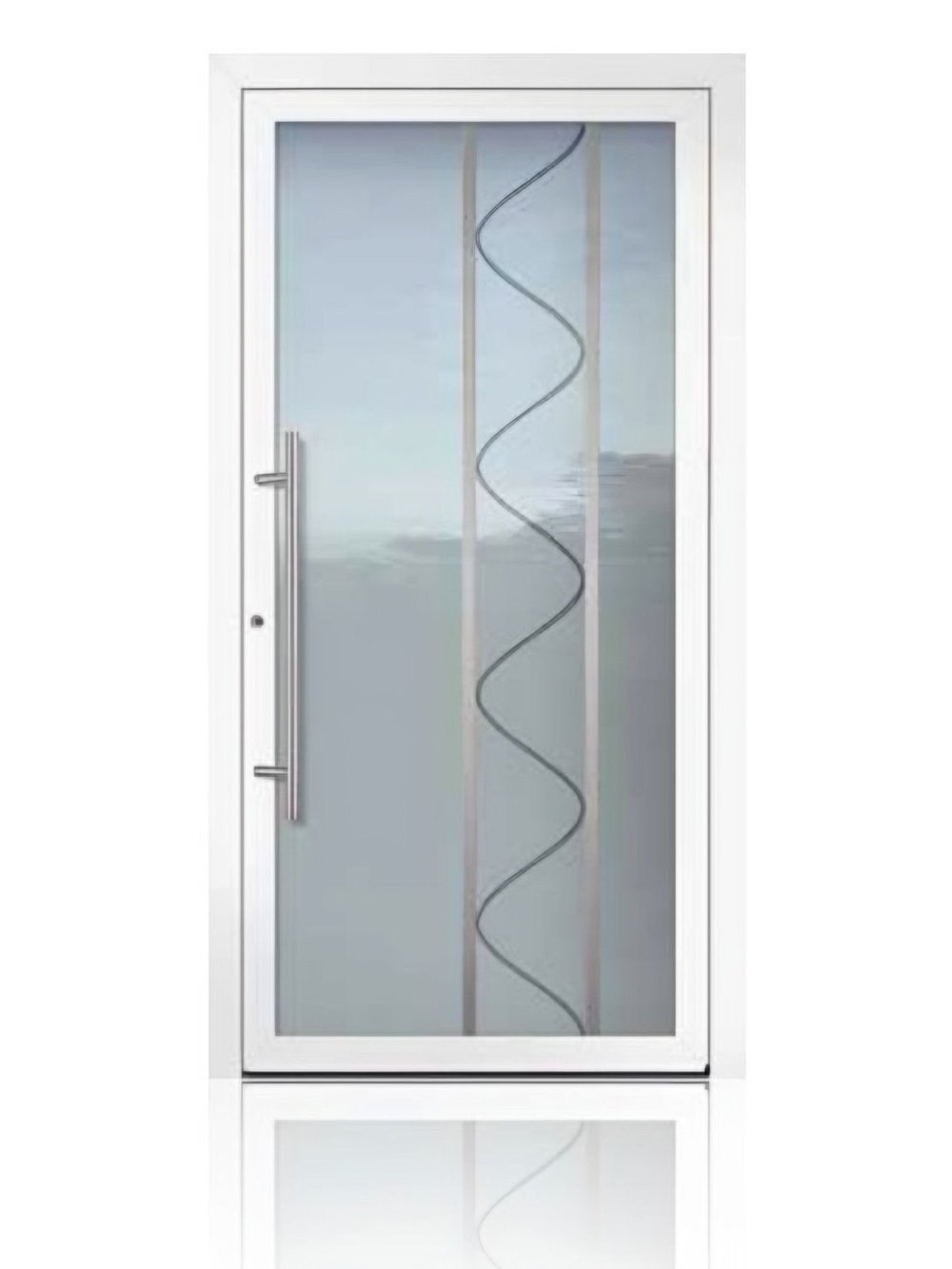 Usa de intrare vitrata din aluminiu Groke KAT 22787 alb — UE09GHK10
