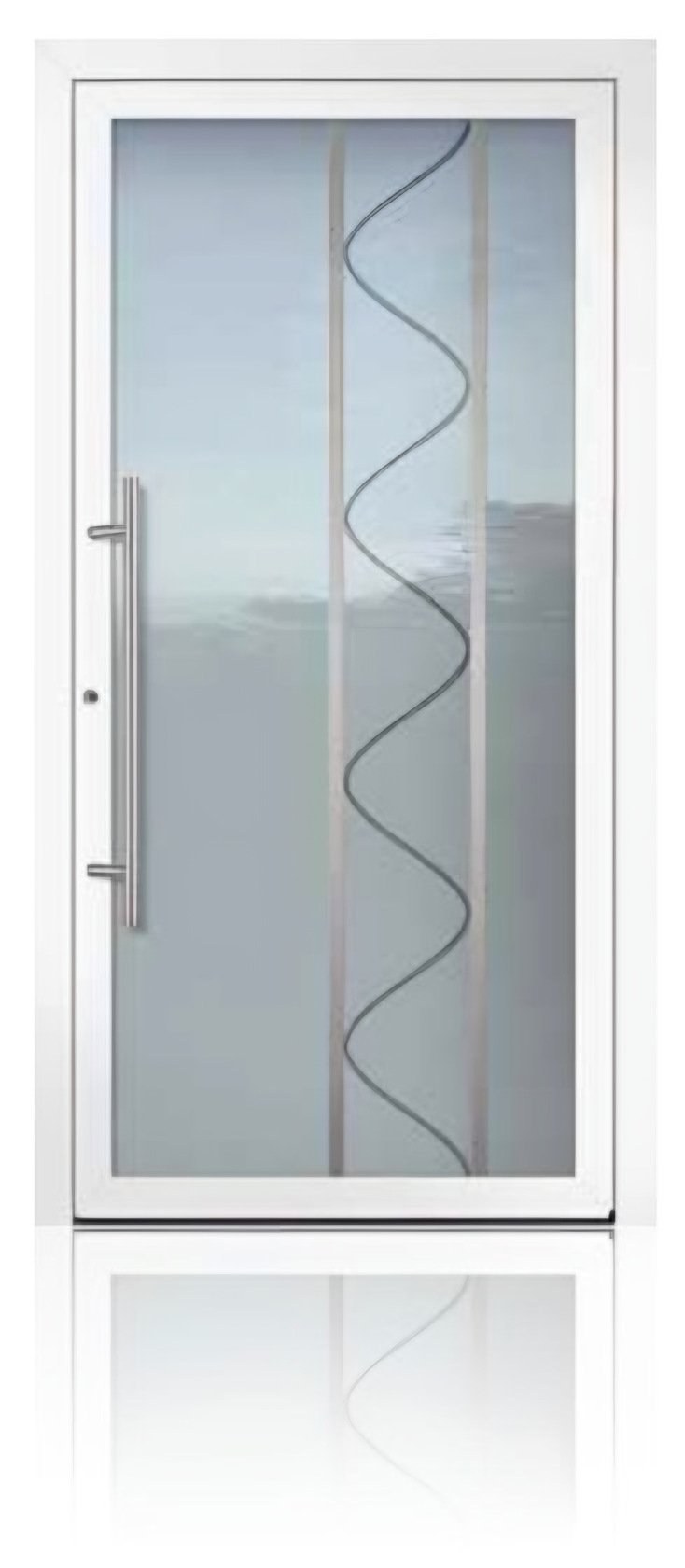 Usa de intrare vitrata din aluminiu Groke KAT 22787 alb — UE09GHK10