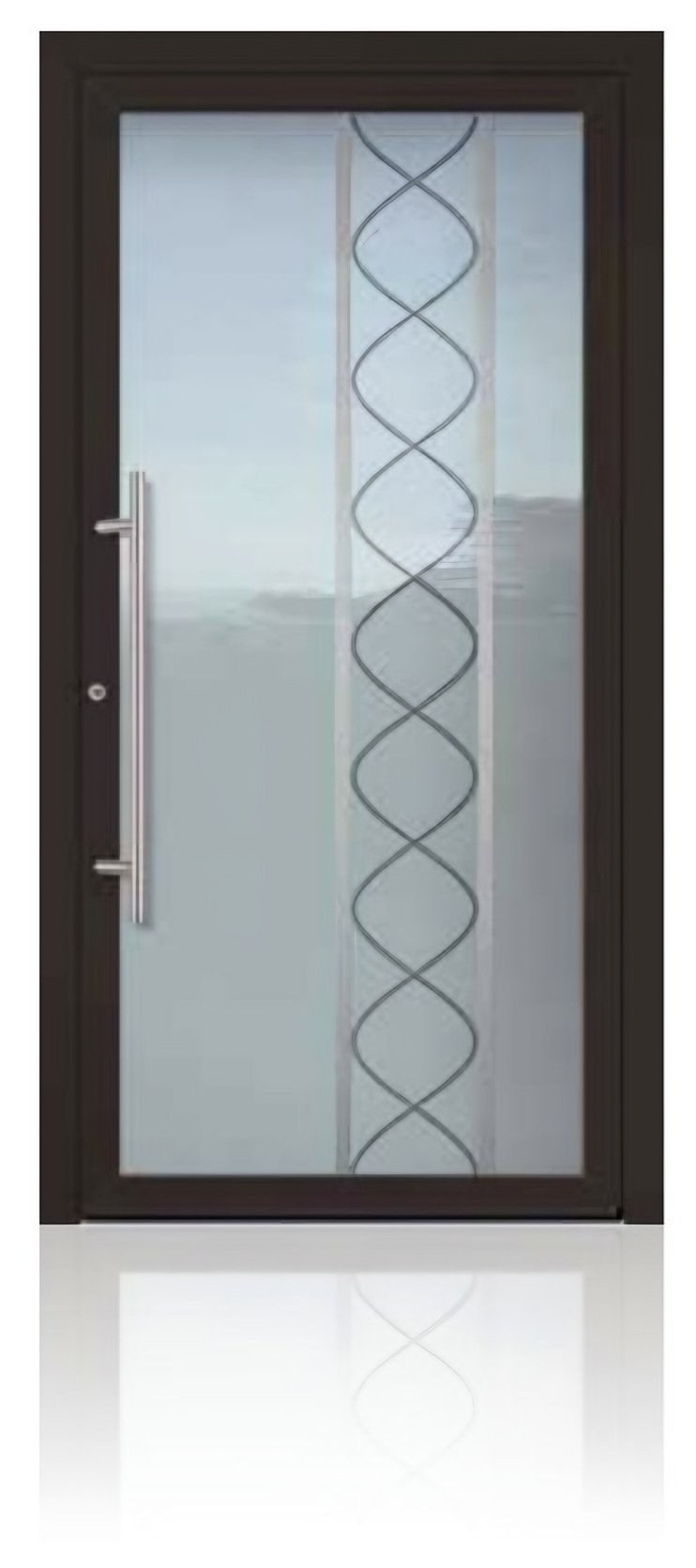 Usa de intrare vitrata din aluminiu Groke KAT 22788 maro — UE09GHK11