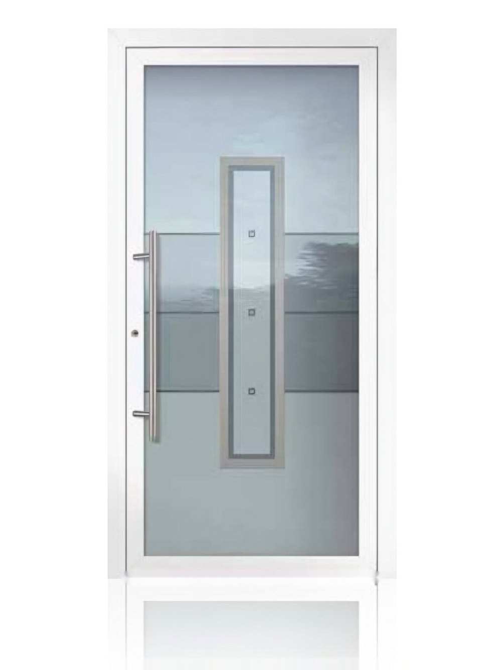 Usa de intrare vitrata din aluminiu Groke KAT 22771 alb — UE09GHK12