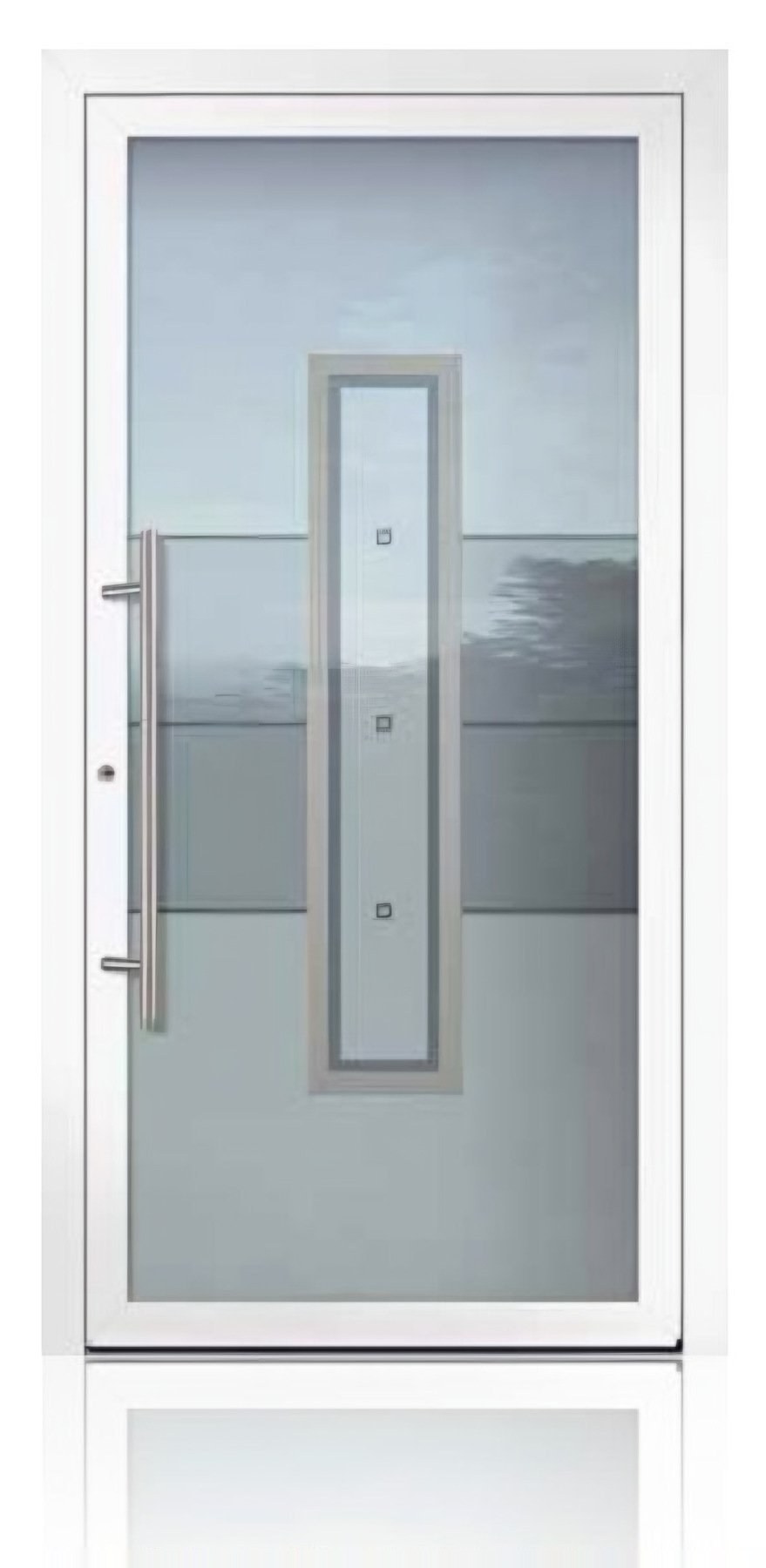 Usa de intrare vitrata din aluminiu Groke KAT 22771 alb — UE09GHK12