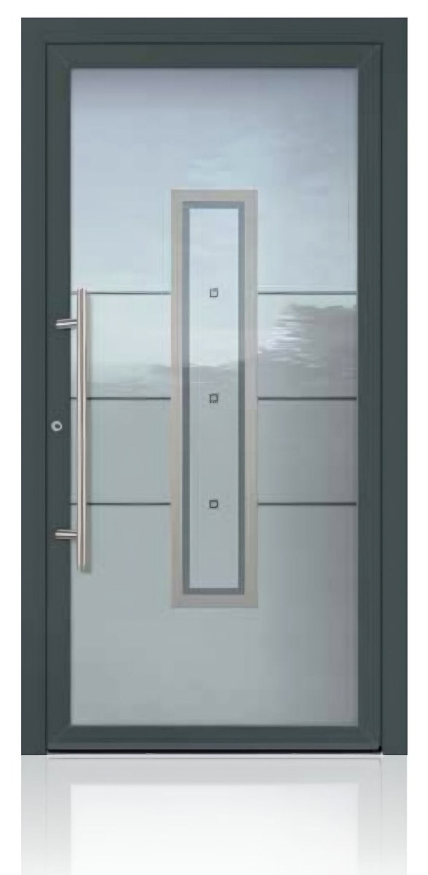 Usa de intrare vitrata din aluminiu Groke KAT 22772 gri bazalt — UE09GHK13