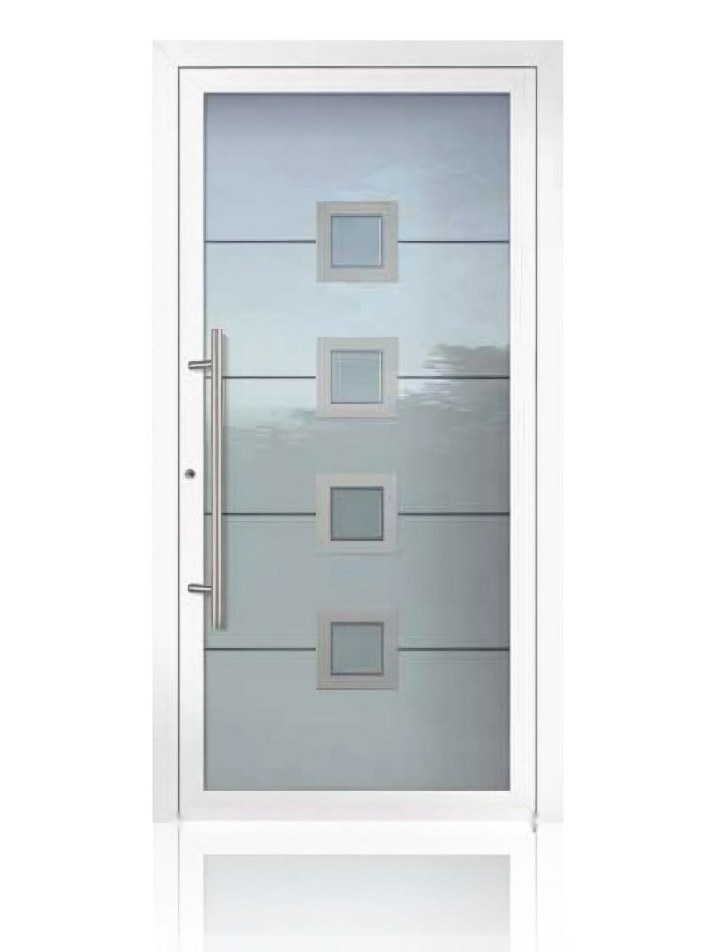 Usa de intrare vitrata din aluminiu Groke KAT 22776 alb — UE09GHK17
