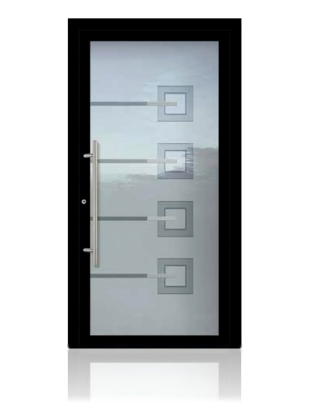 Usa de intrare vitrata din aluminiu Groke KAT 22777 negru — UE09GHK18