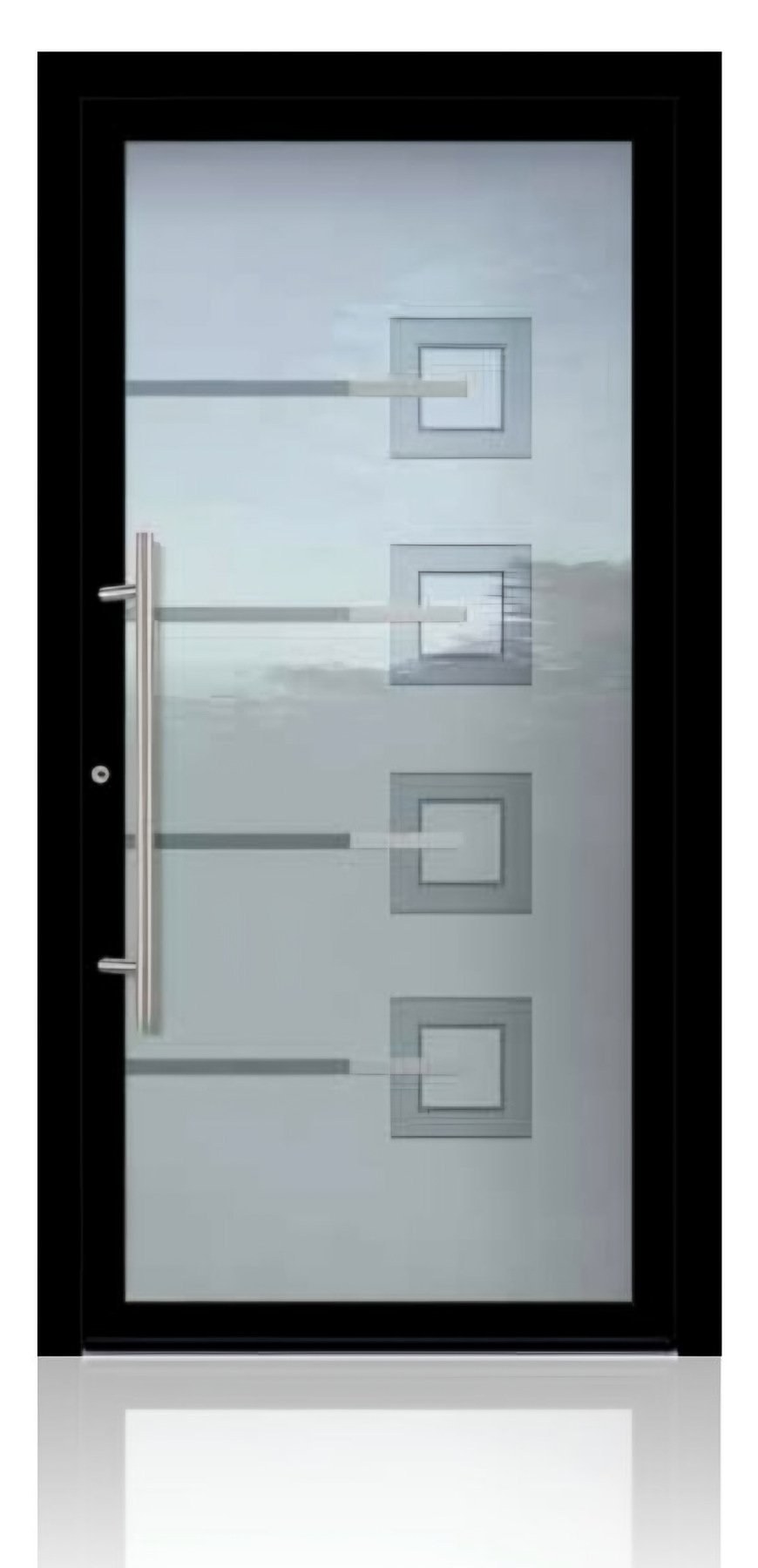 Usa de intrare vitrata din aluminiu Groke KAT 22777 negru — UE09GHK18