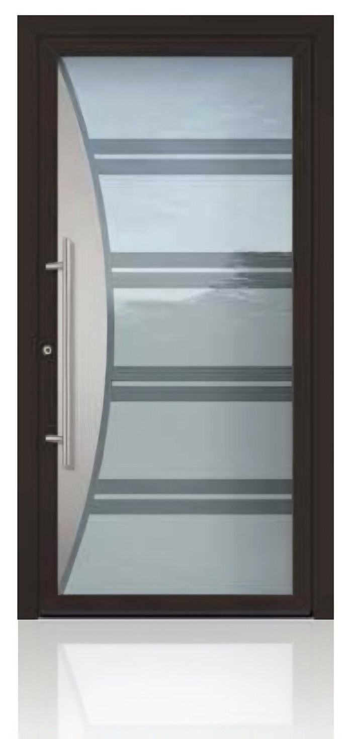 Usa de intrare vitrata din aluminiu Groke KAT 22720 maro — UE09GHK19