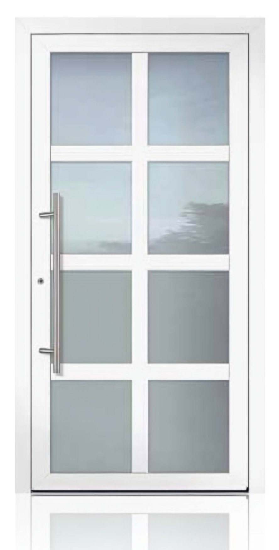 Usa de intrare vitrata din aluminiu Groke KAT 22820 alb — UE09GHK22