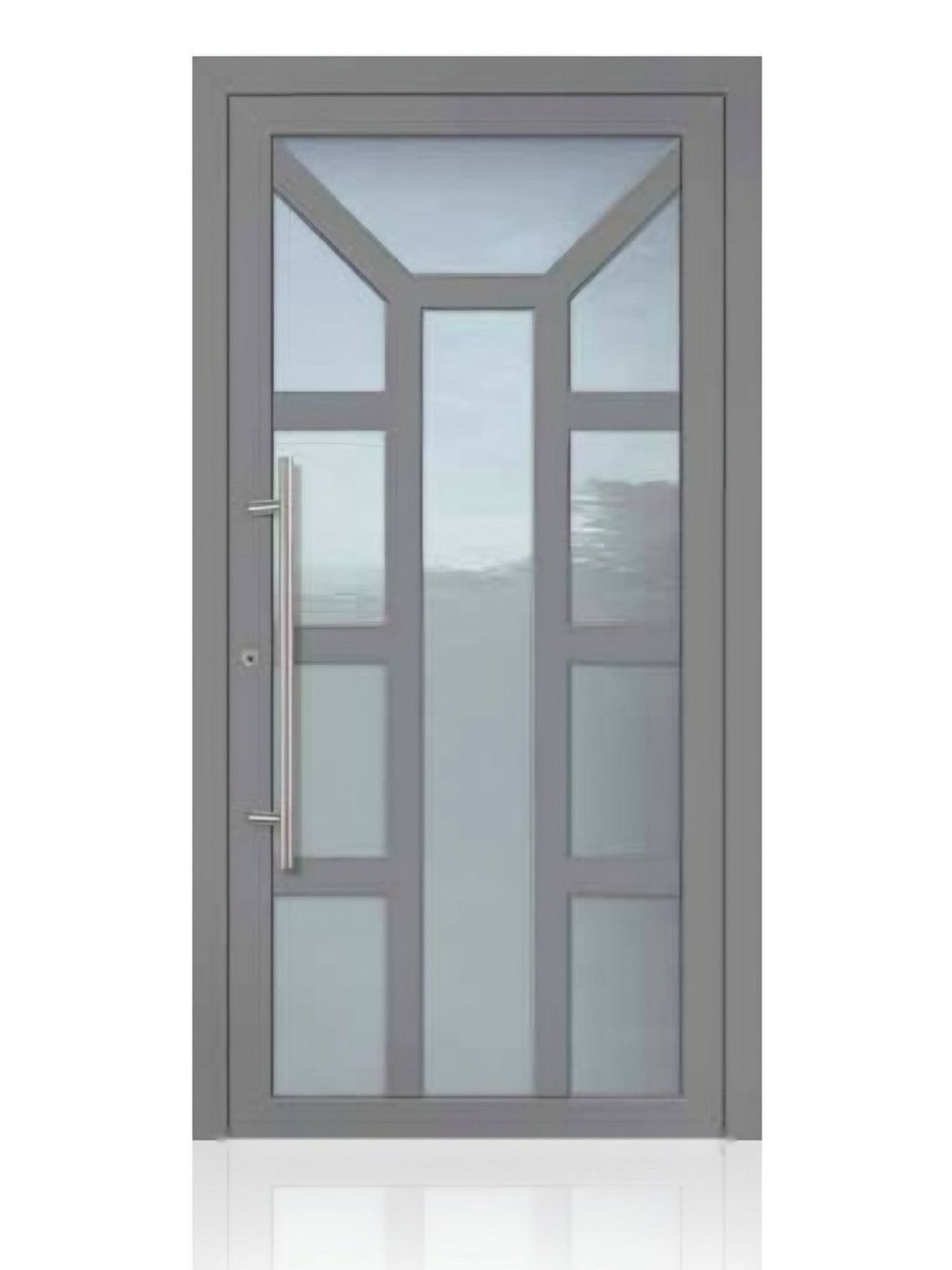 Usa de intrare vitrata din aluminiu Groke KAT 22840 aluminiu gri — UE09GHK24
