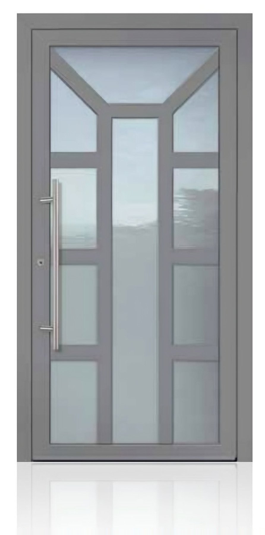 Usa de intrare vitrata din aluminiu Groke KAT 22840 aluminiu gri — UE09GHK24