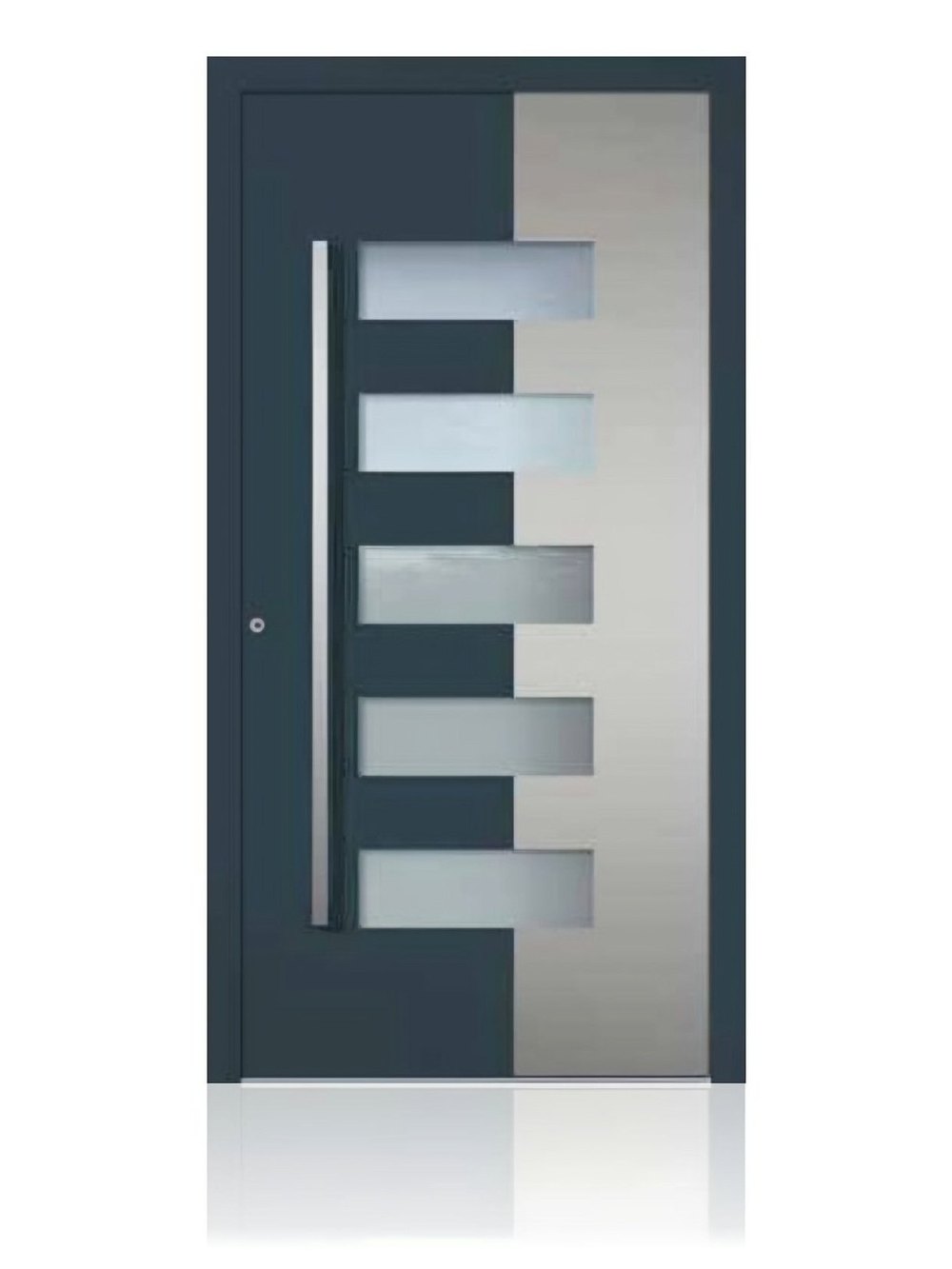 Usa de intrare din aluminiu Groke KAT 22380 gri ardezie — UE09HK10