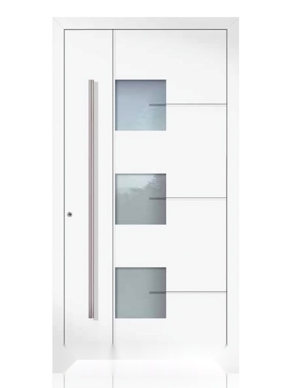 Usa de intrare din aluminiu Groke KAT 22950 alb — UE09HK35
