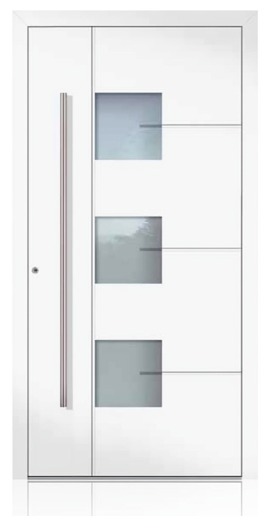 Usa de intrare din aluminiu Groke KAT 22950 alb — UE09HK35