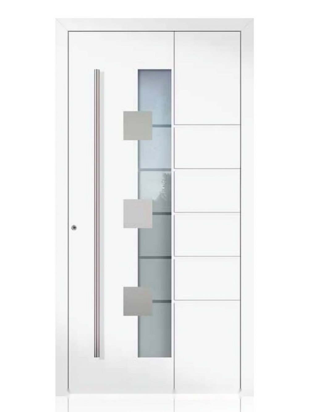 Usa de intrare din aluminiu Groke KAT 22440 alb — UE09HK37