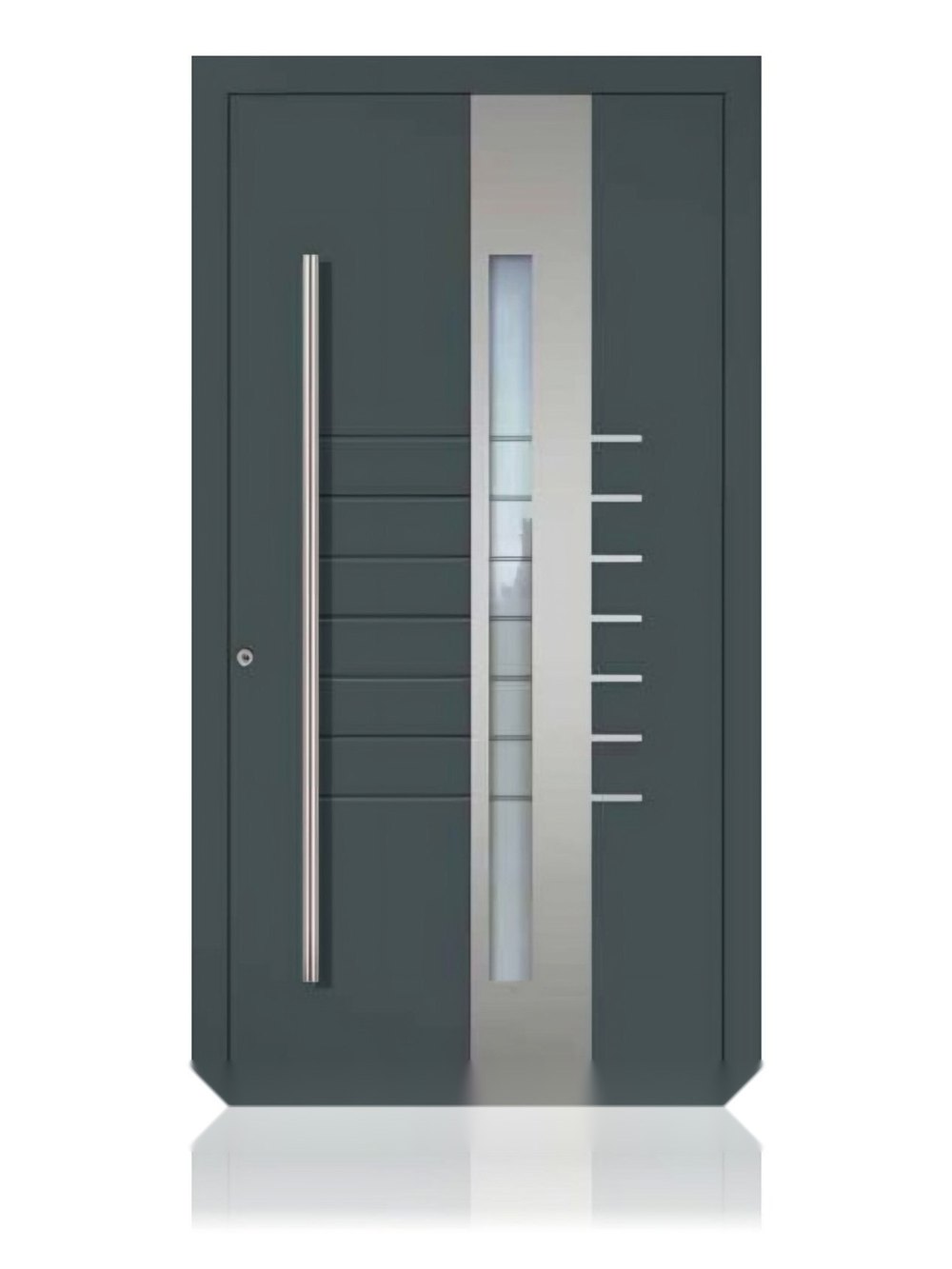 Usa de intrare din aluminiu Groke KAT 22280 gri bazalt — UE09HK50
