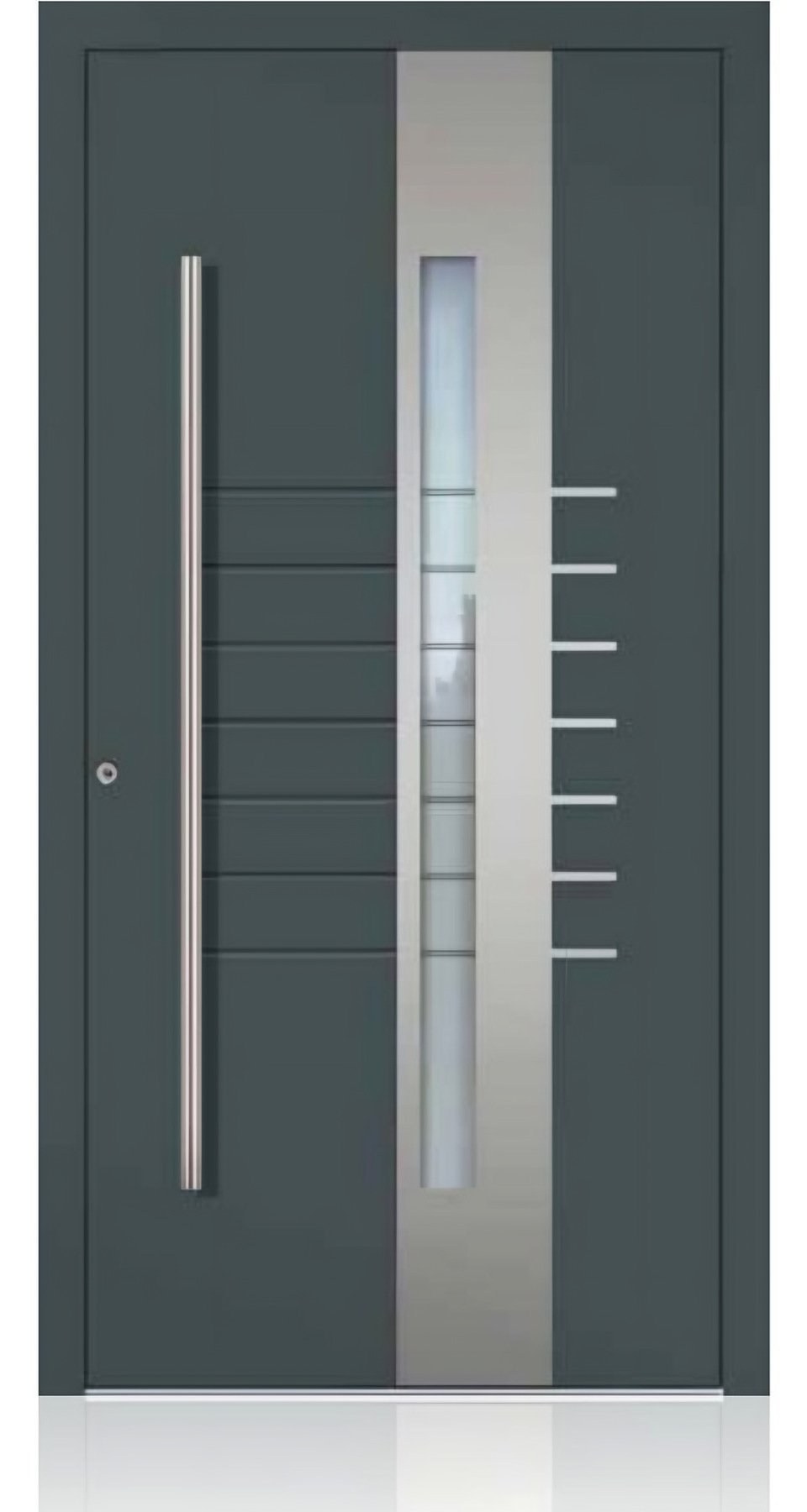 Usa de intrare din aluminiu Groke KAT 22280 gri bazalt — UE09HK50