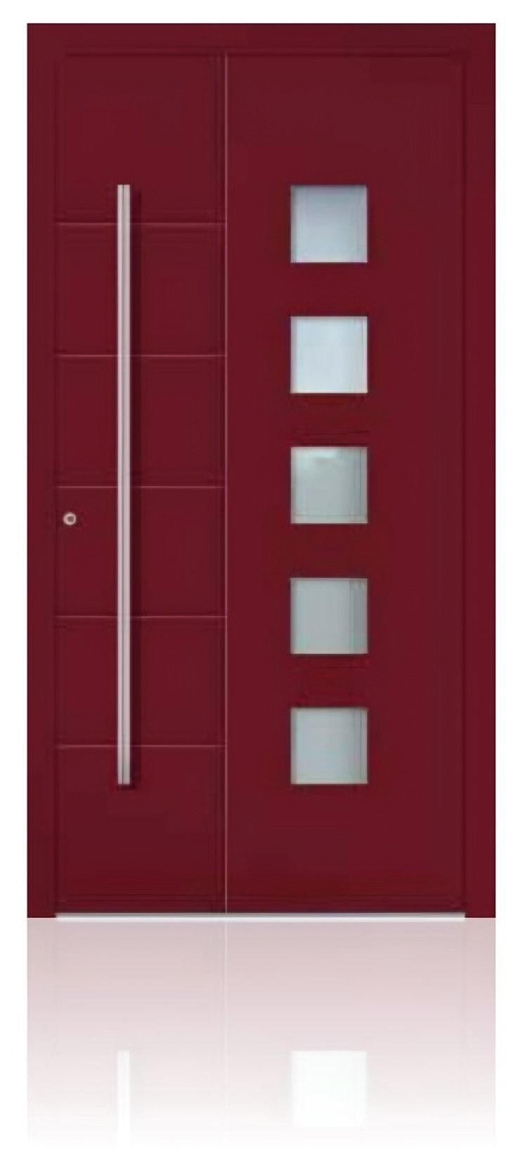 Usa de intrare din aluminiu Groke KAT 22316 rosu vin — UE09HK60