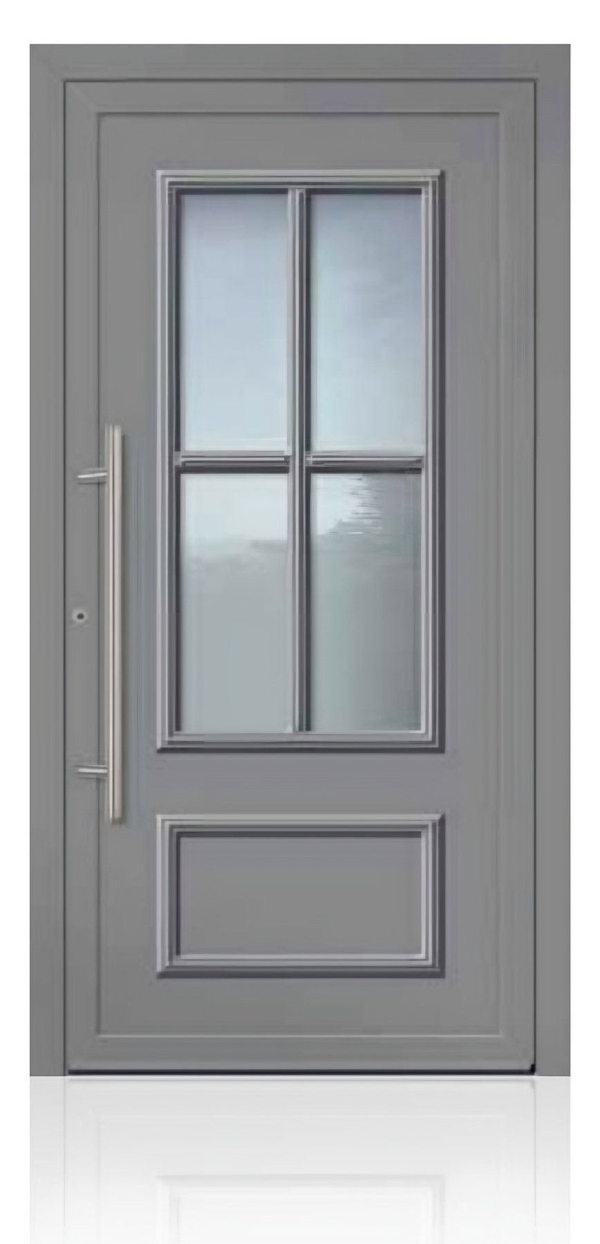 Usa de intrare clasica din aluminiu Groke KAT 22897 aluminiu gri — UE09KHK13