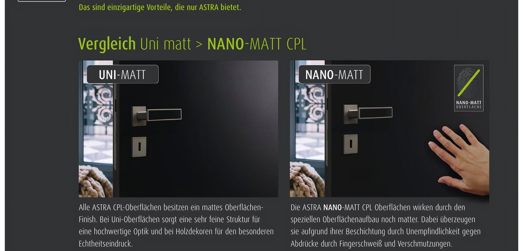 Uni matt vs. NANO-MATT