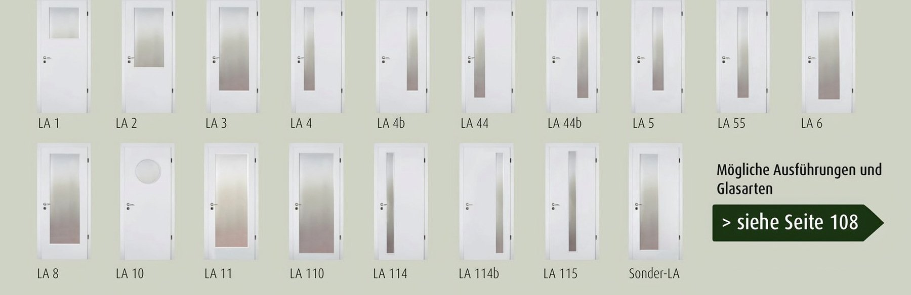 Tipuri LA: 1, 2, 3, 4, 4b, 44, 44b, 5, 55, 6, 8, 10, 11, 110, 114, 114b, 115, Sonder-LA
