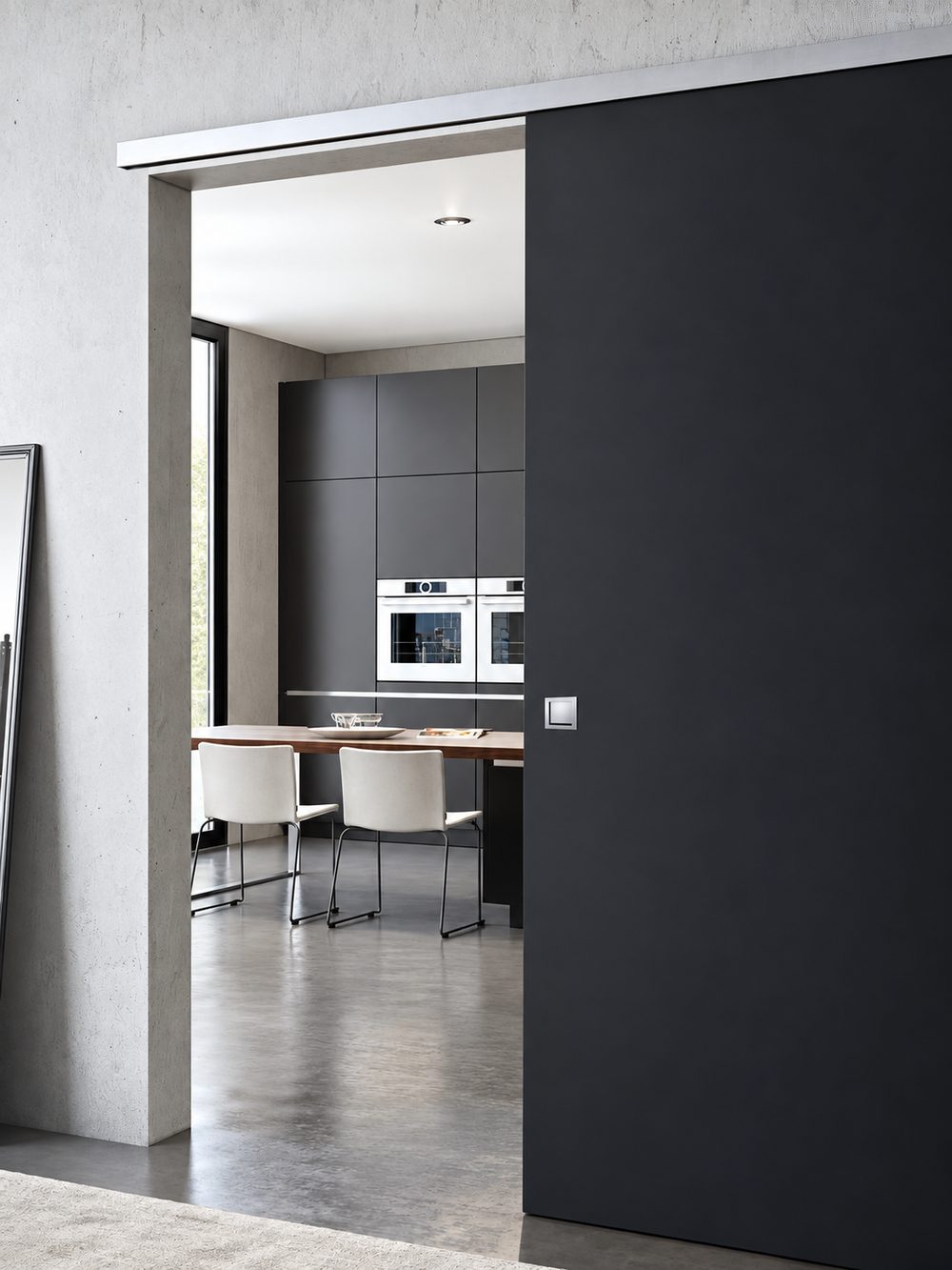 Usa ASTRA Glisantă · Uni Anthrazit · GT-SlideOne inox — UIASCP30