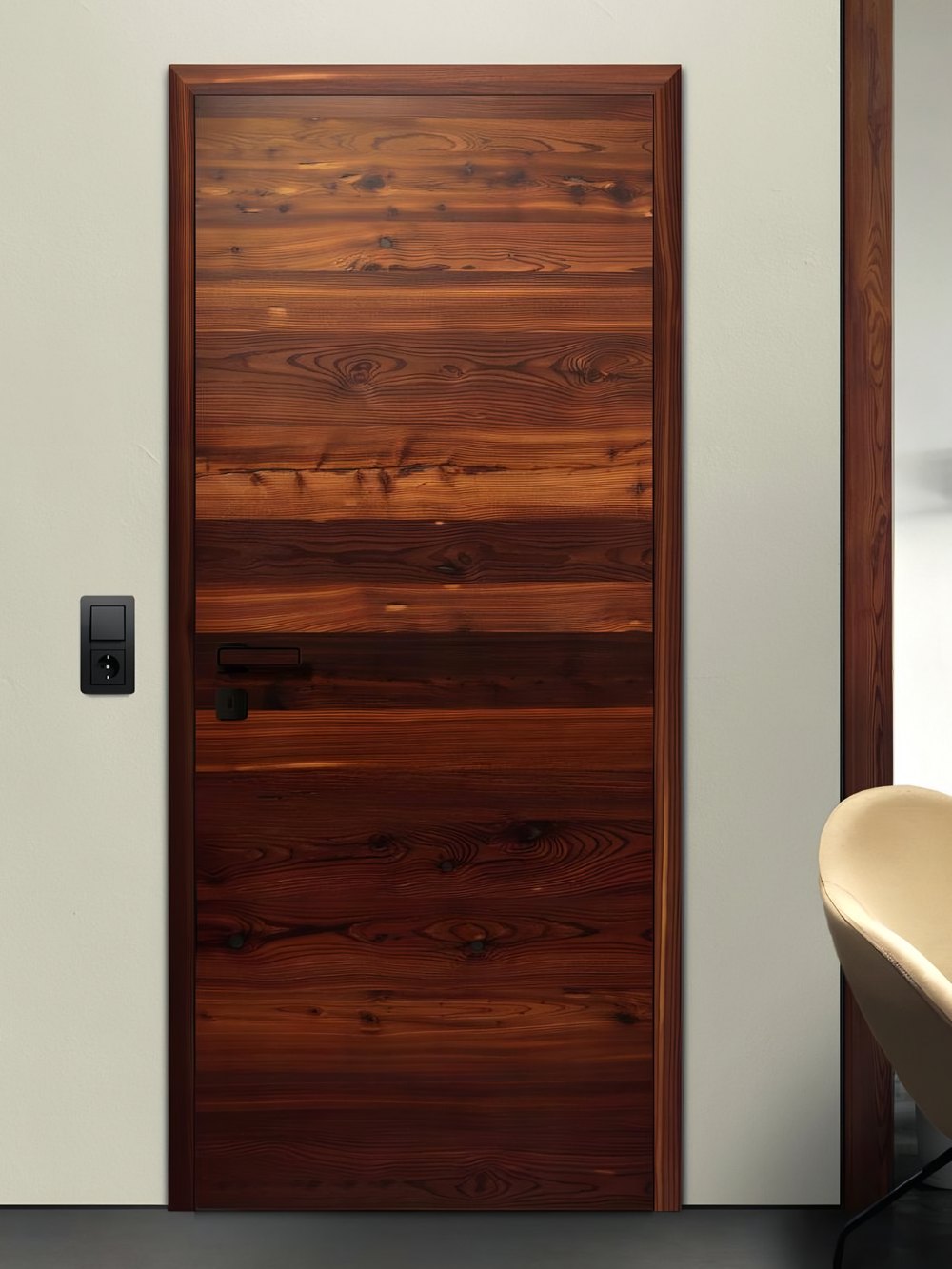 Usa HGM Glatt · FACHWERK Lärche geräuchert · Quadro Black — UIHGFN19