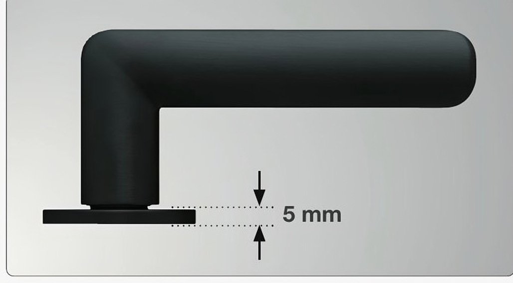 Mâner Ellisse Black cu rozetă de 5 mm