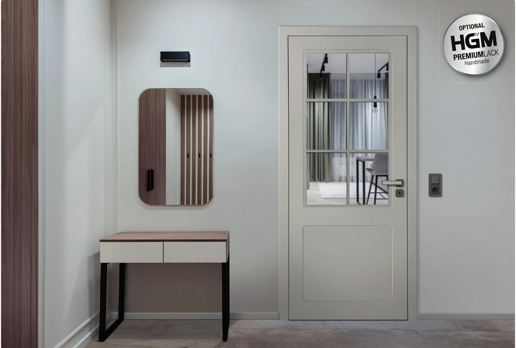 Classique Nouveau Curved Typ 2210 cu Lichtausschnitt și Sprossen, Echtlack UM Angora
