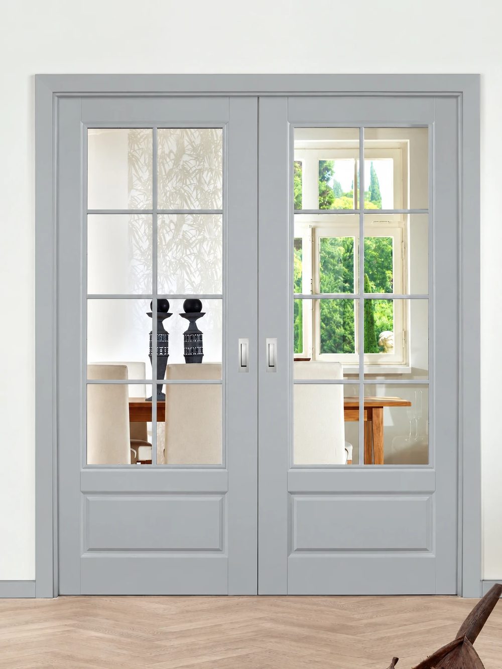 Park Lane glisantă dublă în perete · UM Seidengrau — Exclusive Doors