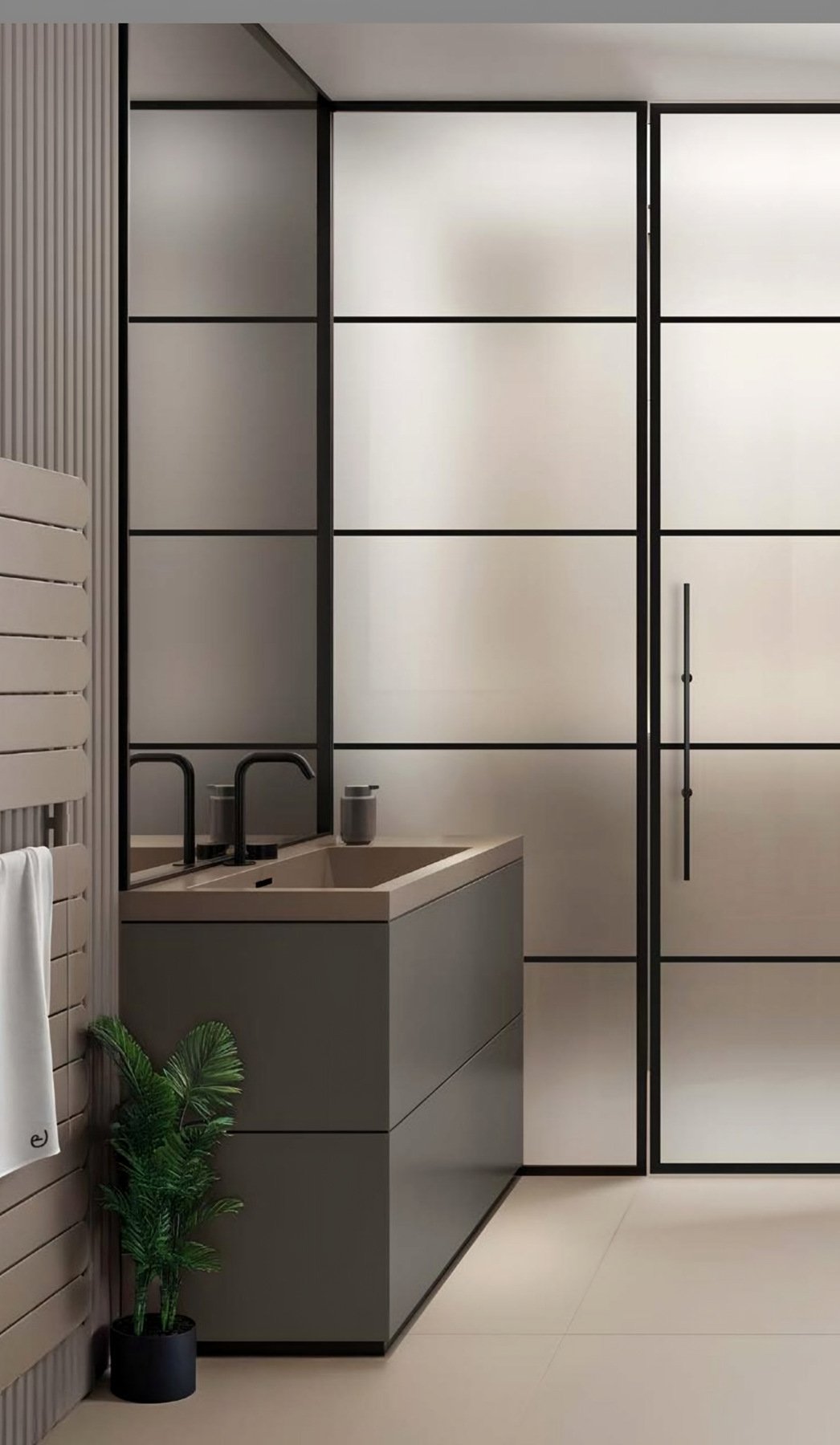 Usa de sticla linesPlus Typ 5, pendulantă + 1 panou lateral Typ 5, SatinatoLH, negru — UILHSSLN10