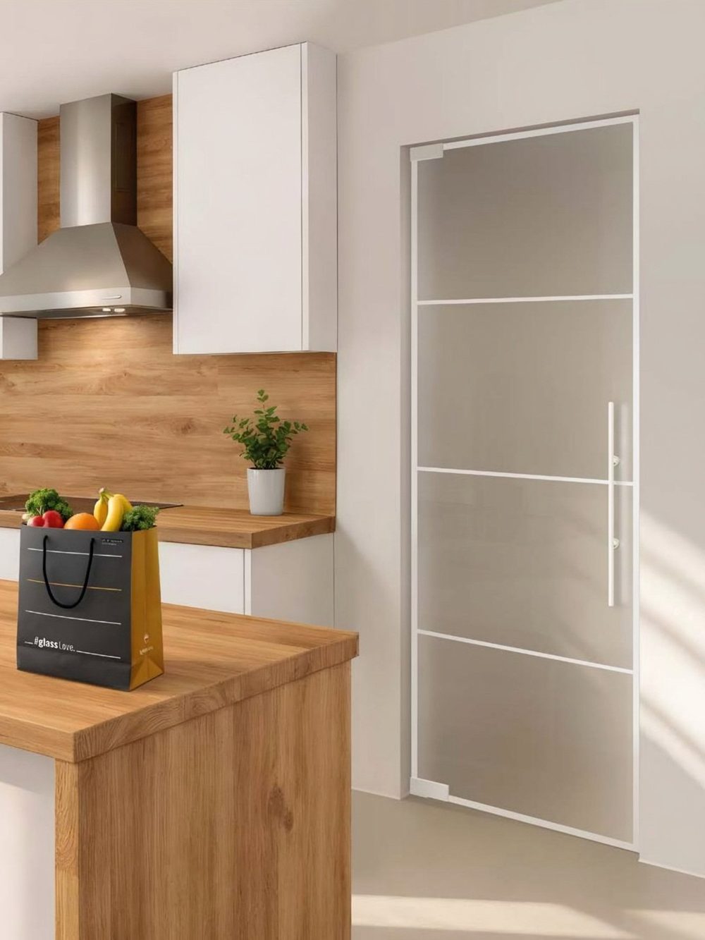 Usa de sticla linesPlus Typ 4, pendulantă, SatinatoLH, alb — UILHSSLN13