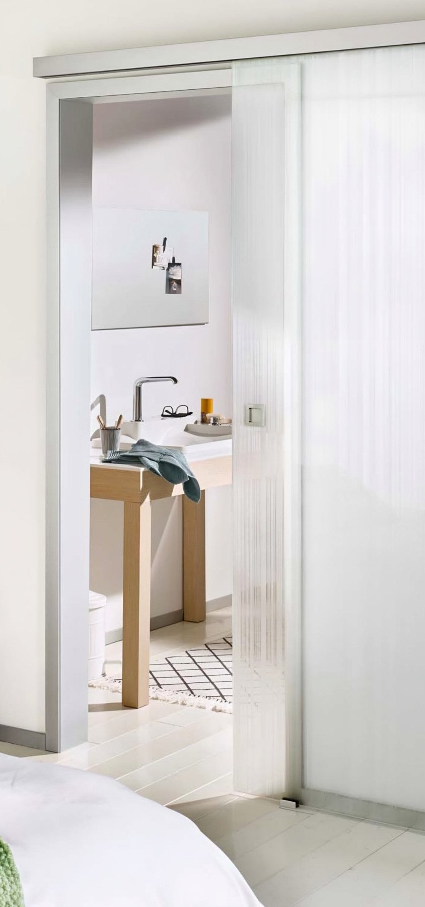 Usa de sticla Lista Due Classic White, glisantă Tvin 2.0 — UILHSSLP10