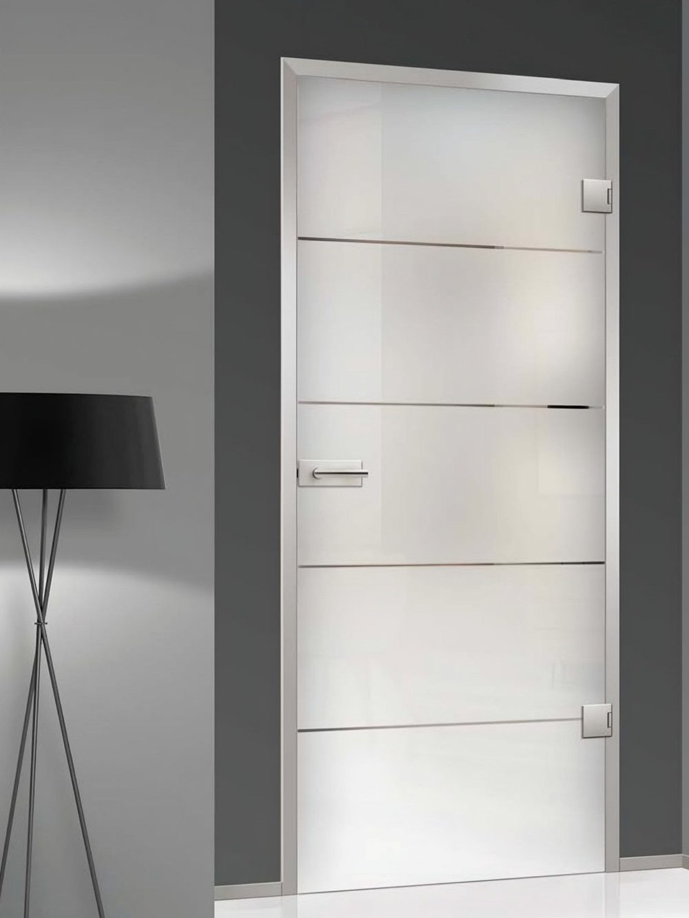 Usa de sticla Atos Typ 101 Classic White, Streifen klar | Fläche matt — UILHSSLP22