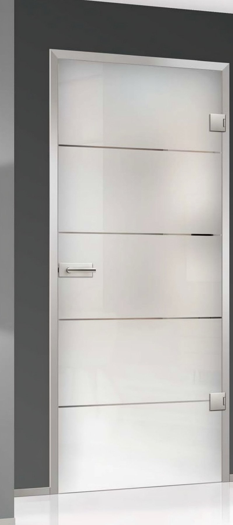 Usa de sticla Atos Typ 101 Classic White, Streifen klar | Fläche matt — UILHSSLP22