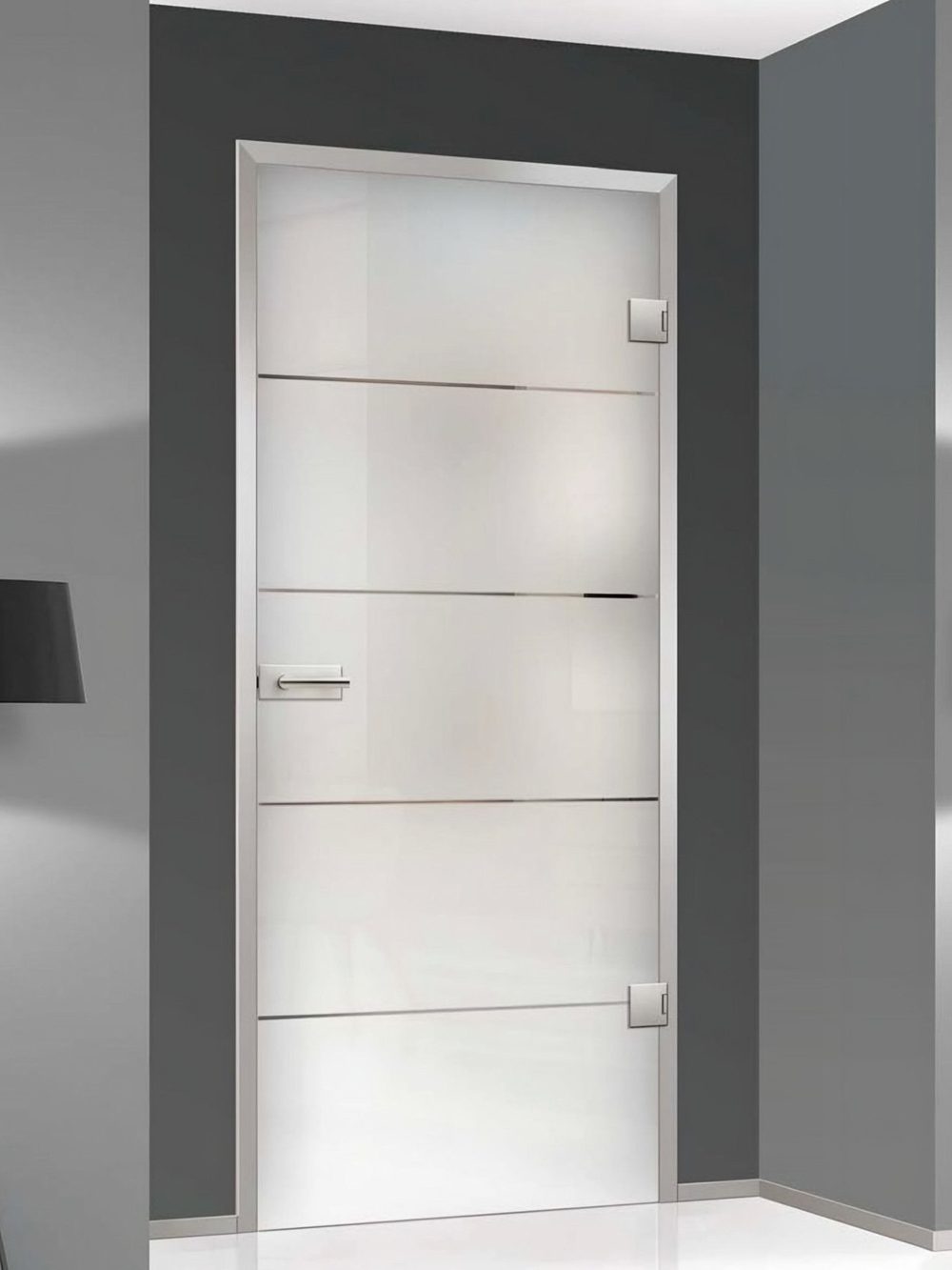 Usa de sticla Atos Typ 101 Classic White, Streifen matt | Fläche klar — UILHSSLP23