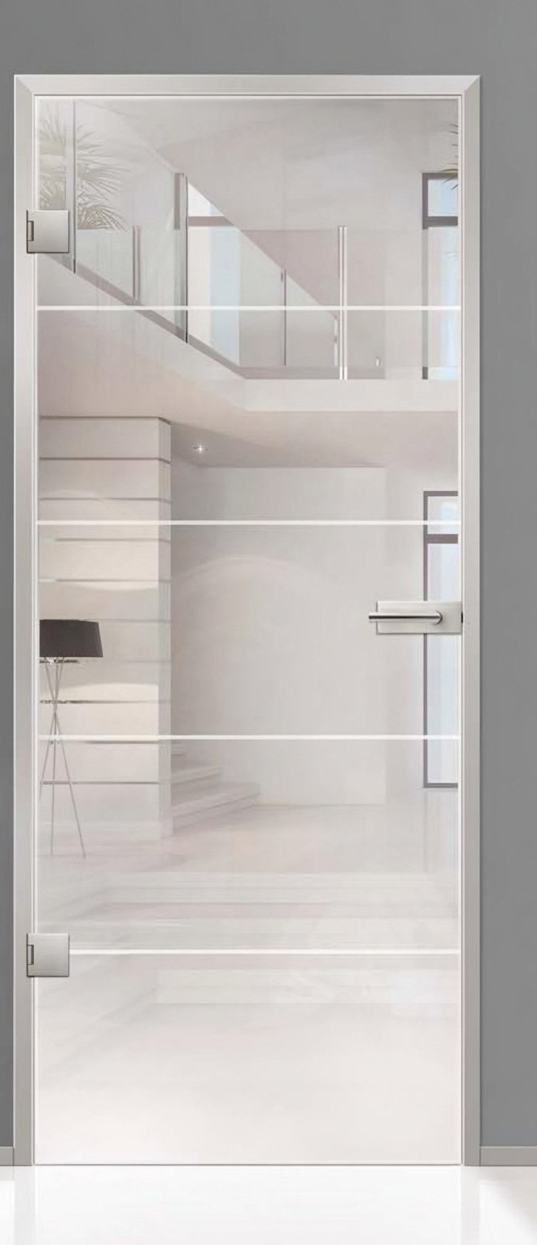 Usa de sticla Atos Typ 101 Classic White, Streifen matt | Fläche klar — UILHSSLP23