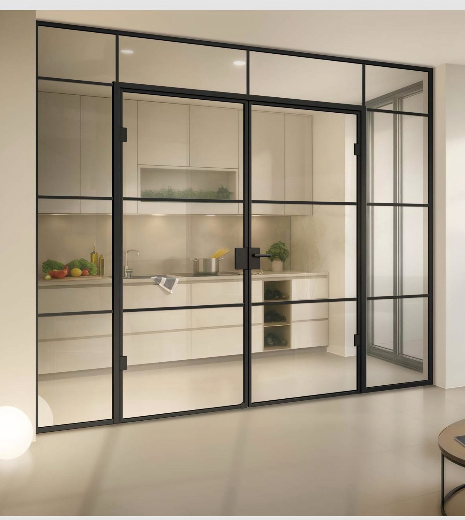 Usa de sticla loftPlus Typ 3, batantă 2 canate + 2 panouri + supralumină, Klarglas — UILHSSLS05