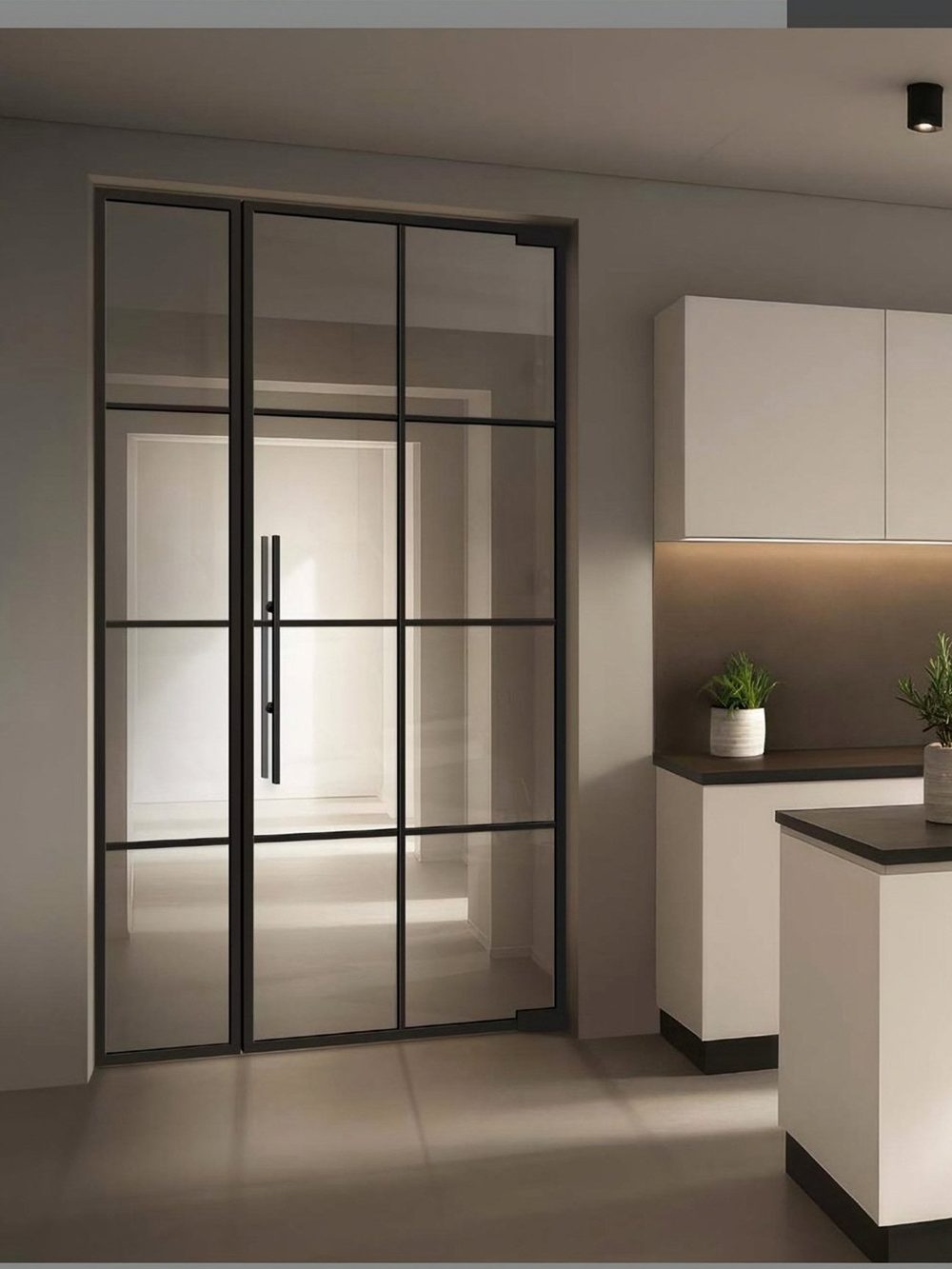 Usa de sticla loftPlus Typ 8, pendulantă + 1 panou lateral Typ 4, Klarglas — UILHSSLS06