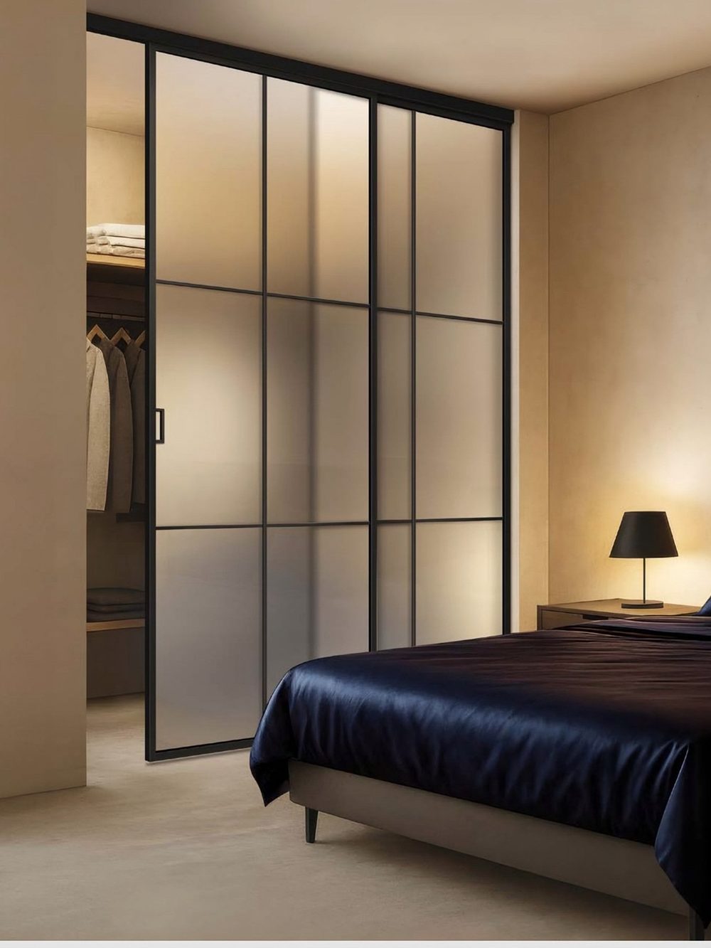 Usa de sticla loftPlus Typ 6, glisantă + 1 panou lateral, SatinatoLH (dressing) — UILHSSLS08