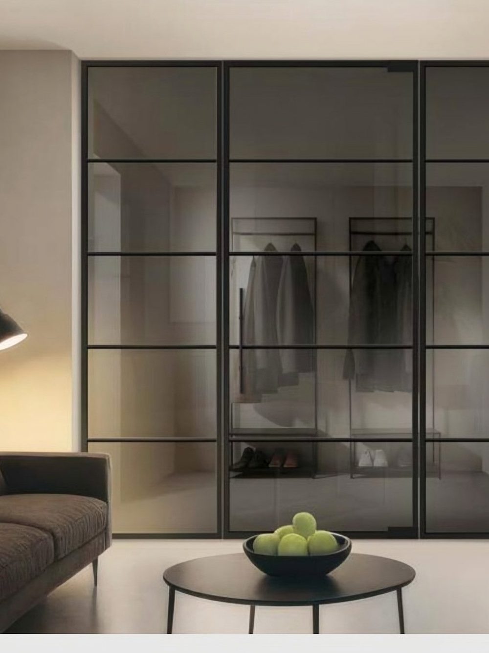 Usa de sticla loftPlus Typ 5, pendulantă + 2 panouri laterale Typ 5, Float Grau — UILHSSLS14