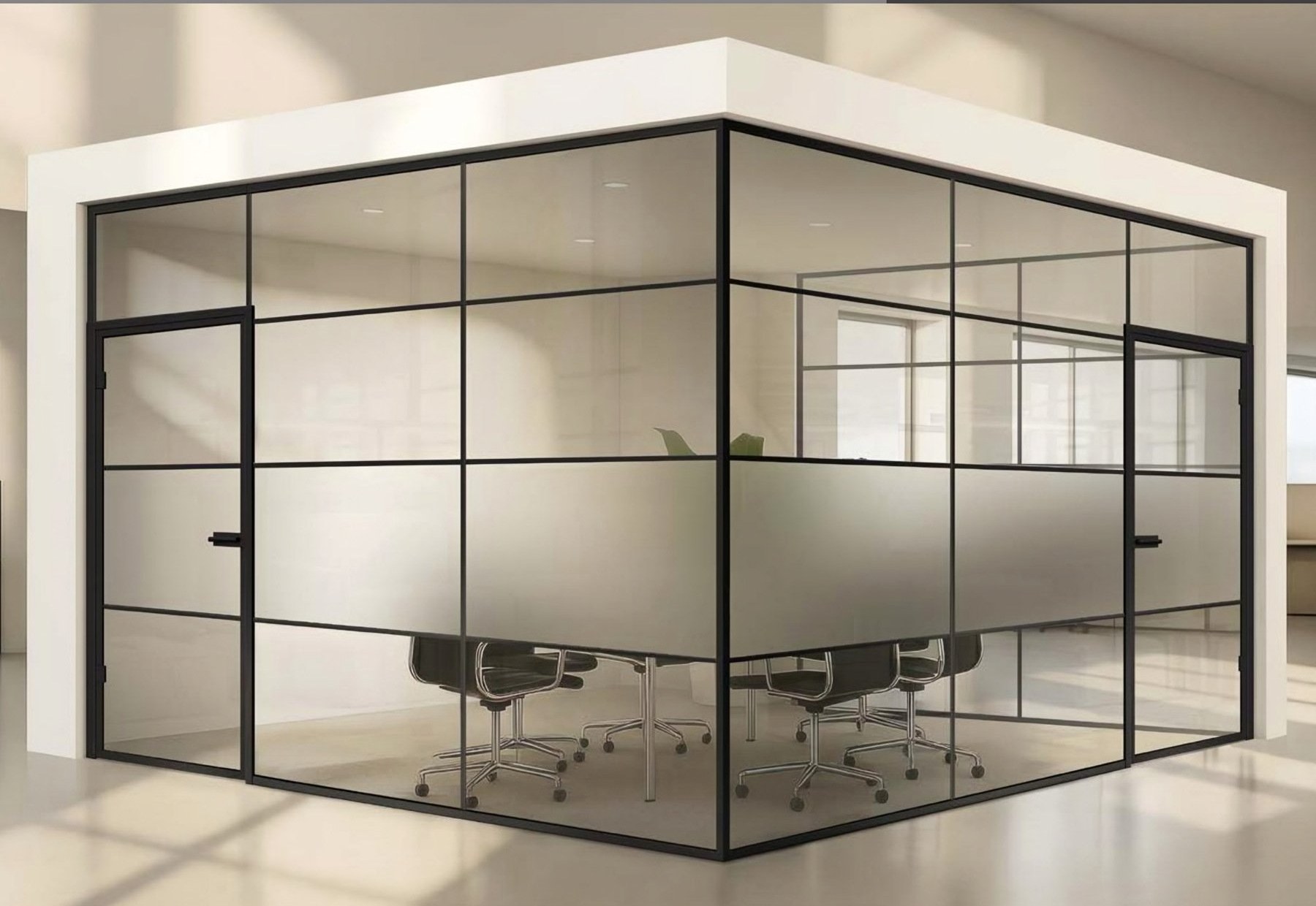 Usa de sticla loftPlus Typ 3, cub de sticlă, Motiv matt | Fläche klar — UILHSSLS16