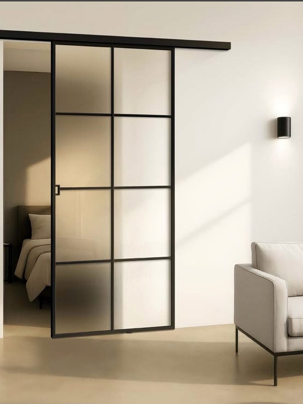 Usa de sticla loftPlus Typ 8, glisantă, SatinatoLH — UILHSSLS17