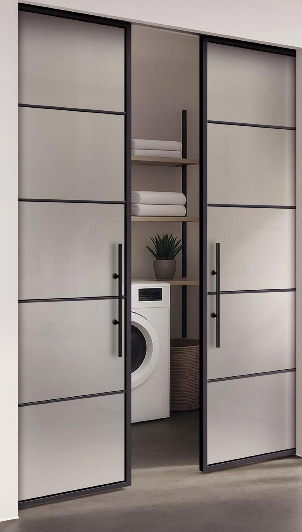 Usa de sticla loftPlus Typ 5, glisantă 2 canate în perete (A80), SatinatoLH — UILHSSLS18