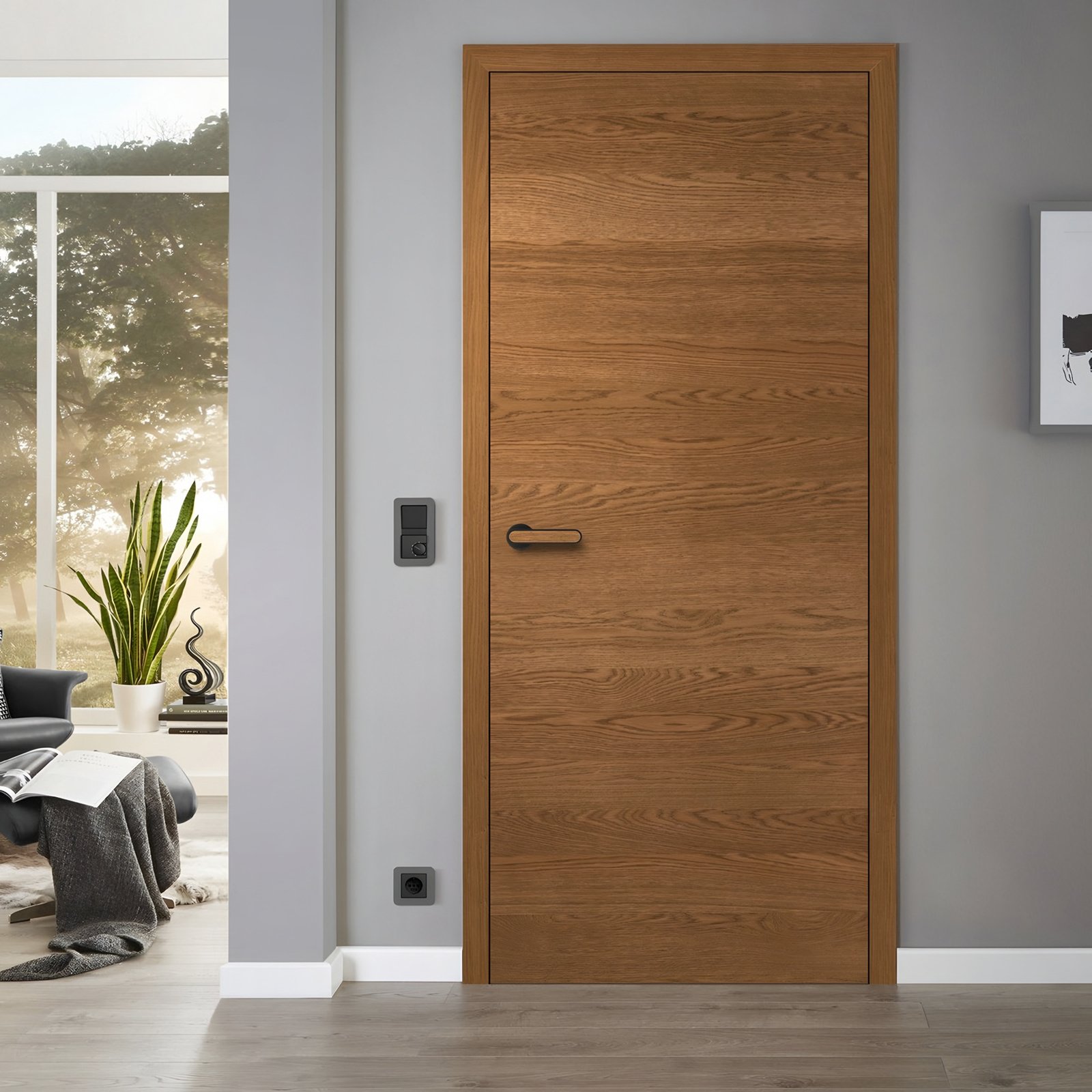 Usa interior stejar in living — Exclusive Doors